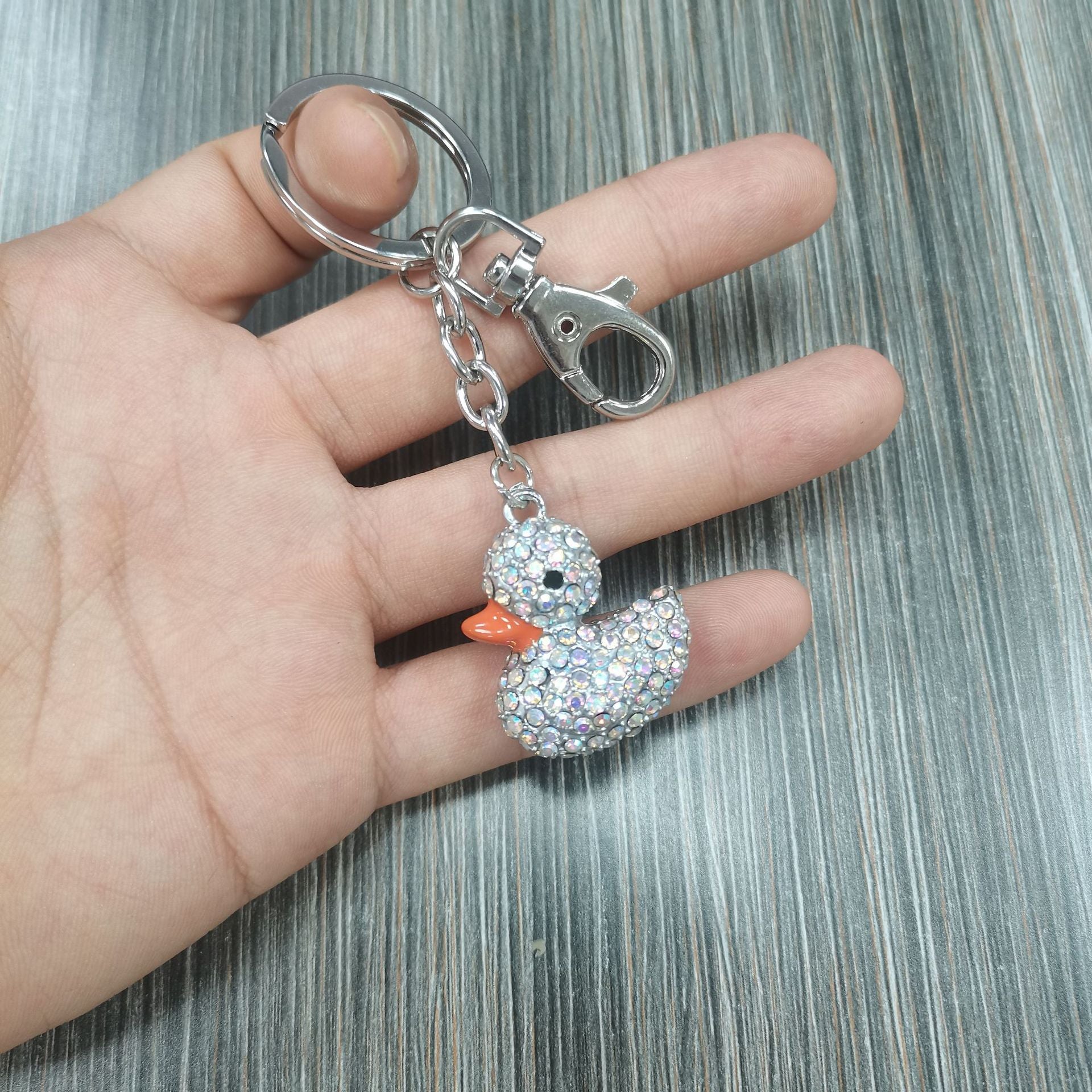 Wholesale Little Duck Crystal Full Diamond Metal Keychain